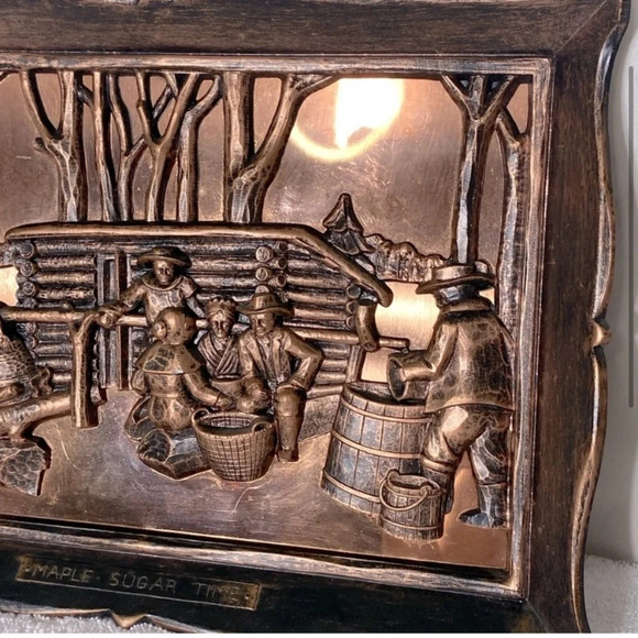 Vintage Coppercraft 3D Wall Art Copper Metalware Plaques  Maple Sugar Time - Picture 3 of 9